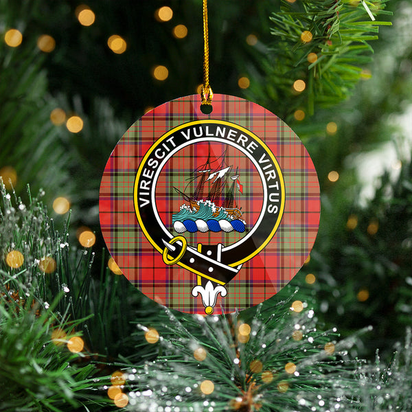 Dickie Weathered Clan Badge Tartan Plastic Christmas Ornaments