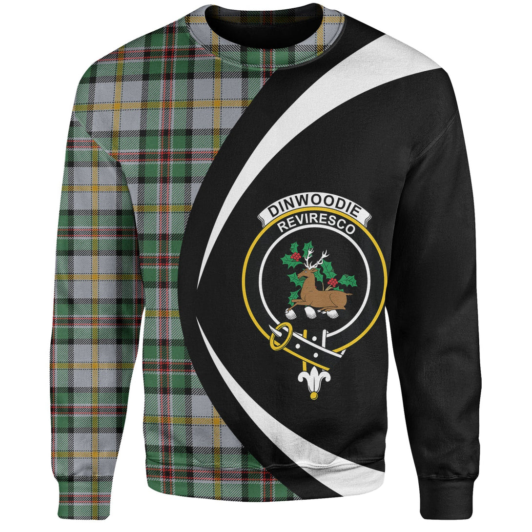 Dinwoodie Modern Clan Badge Tartan Sweatshirt Circle Style Personalized