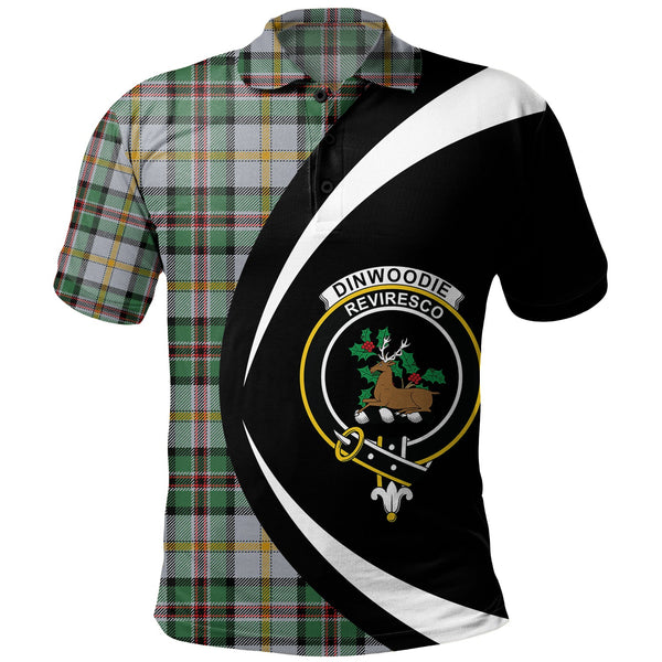 Dinwoodie Modern Clan Badge Tartan Polo Shirt Circle Style Personalized