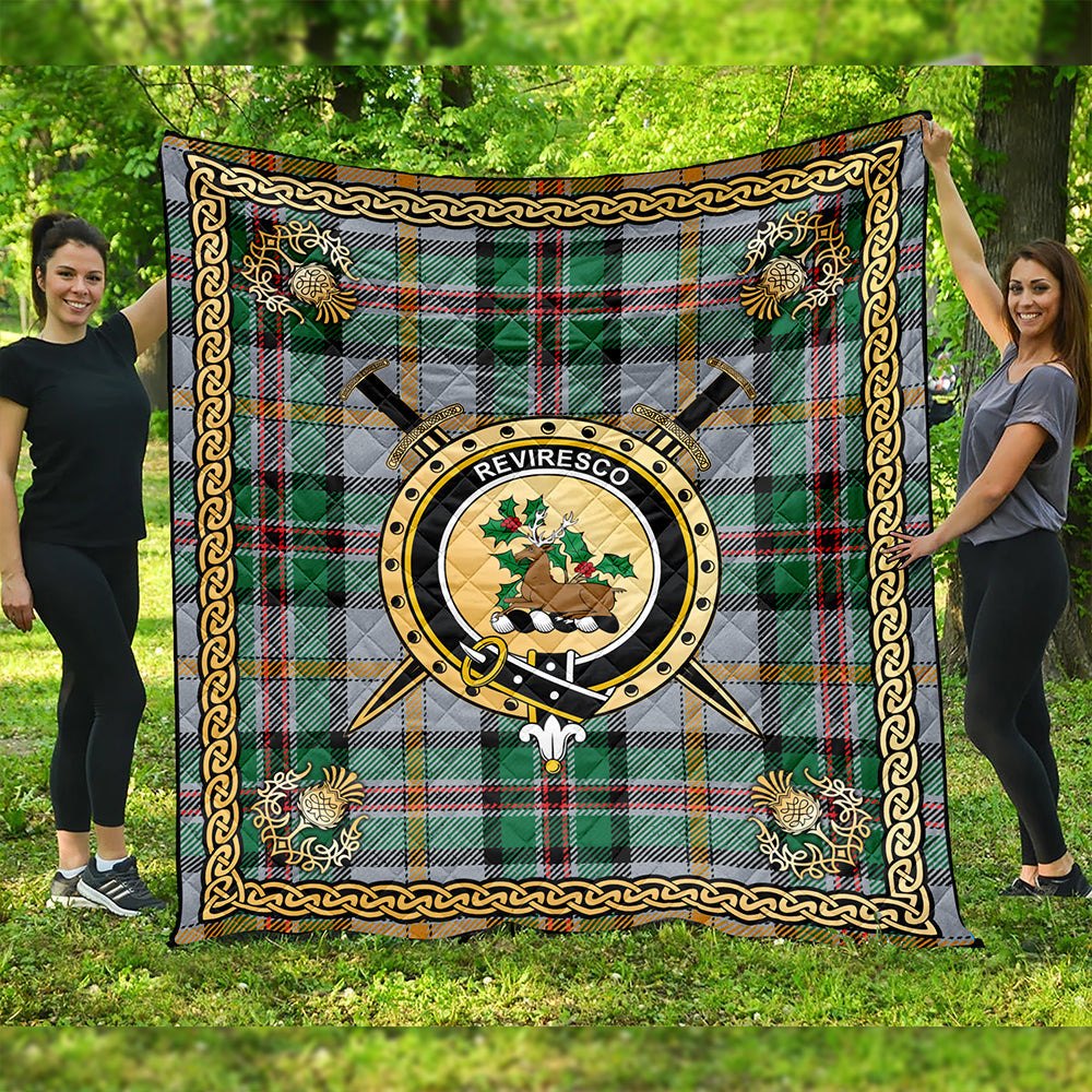 Dinwoodie Modern Clan Badge Tartan Premium Quilt Celtic Shield