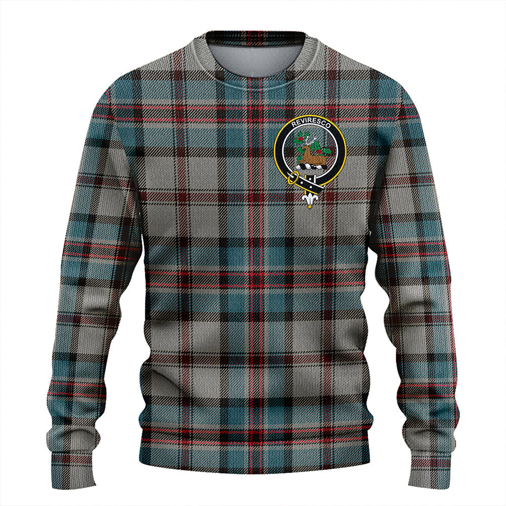 Dinwoodie Weathered Clan Badge Tartan Knitted Sweater