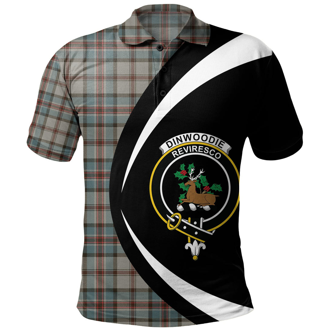 Dinwoodie Weathered Clan Badge Tartan Polo Shirt Circle Style Personalized