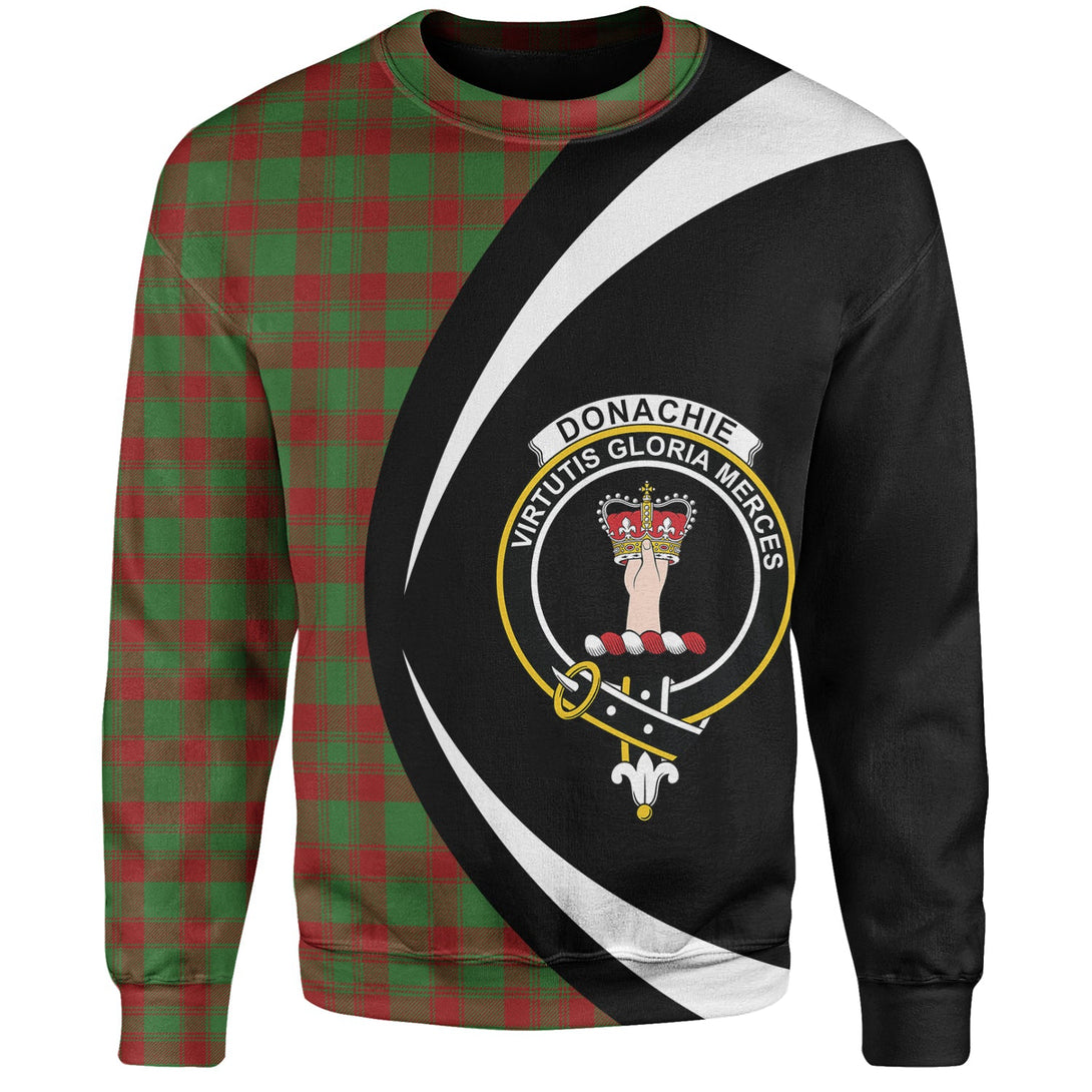 Donachie Modern Clan Badge Tartan Sweatshirt Circle Style Personalized