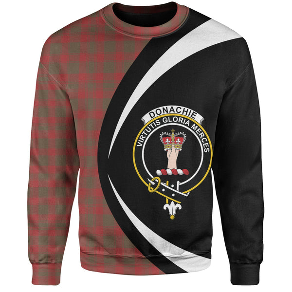 Donachie Weathered Clan Badge Tartan Sweatshirt Circle Style Personalized