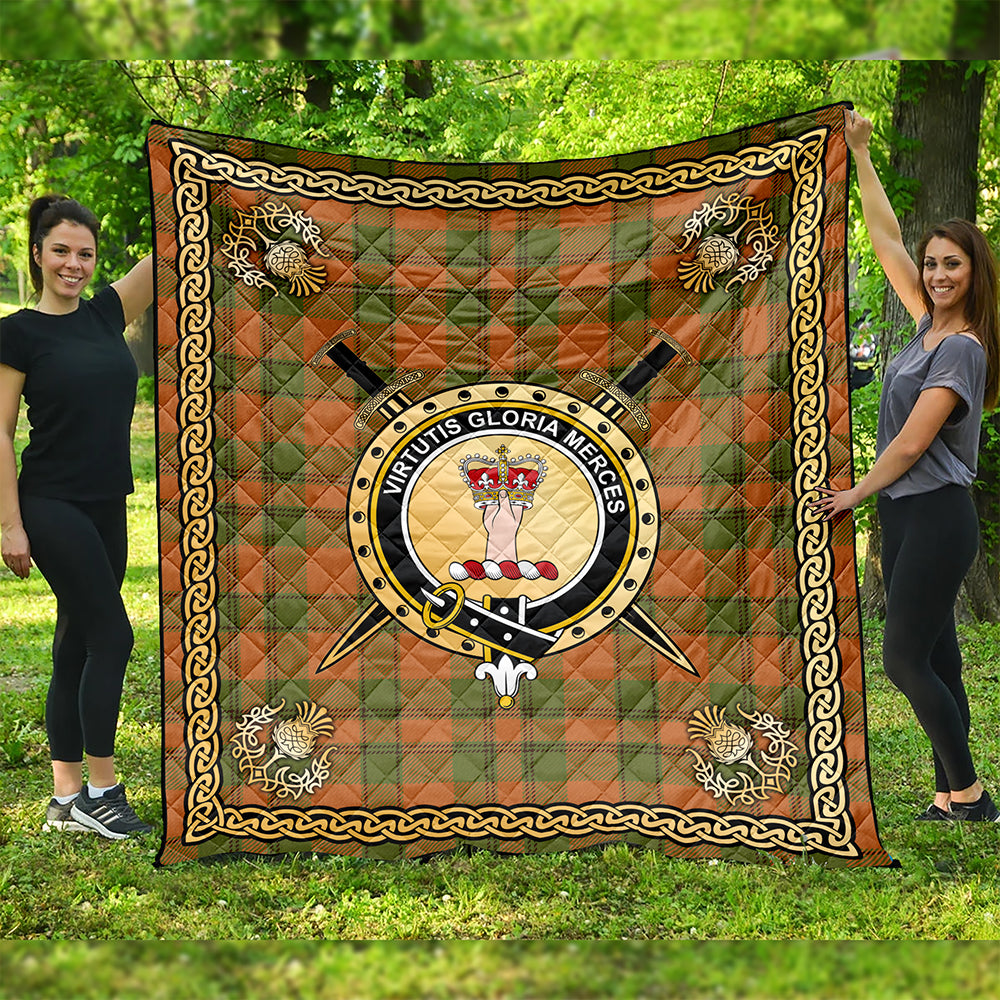 Donachie of Brockloch Hunting Modern Clan Badge Tartan Premium Quilt Celtic Shield