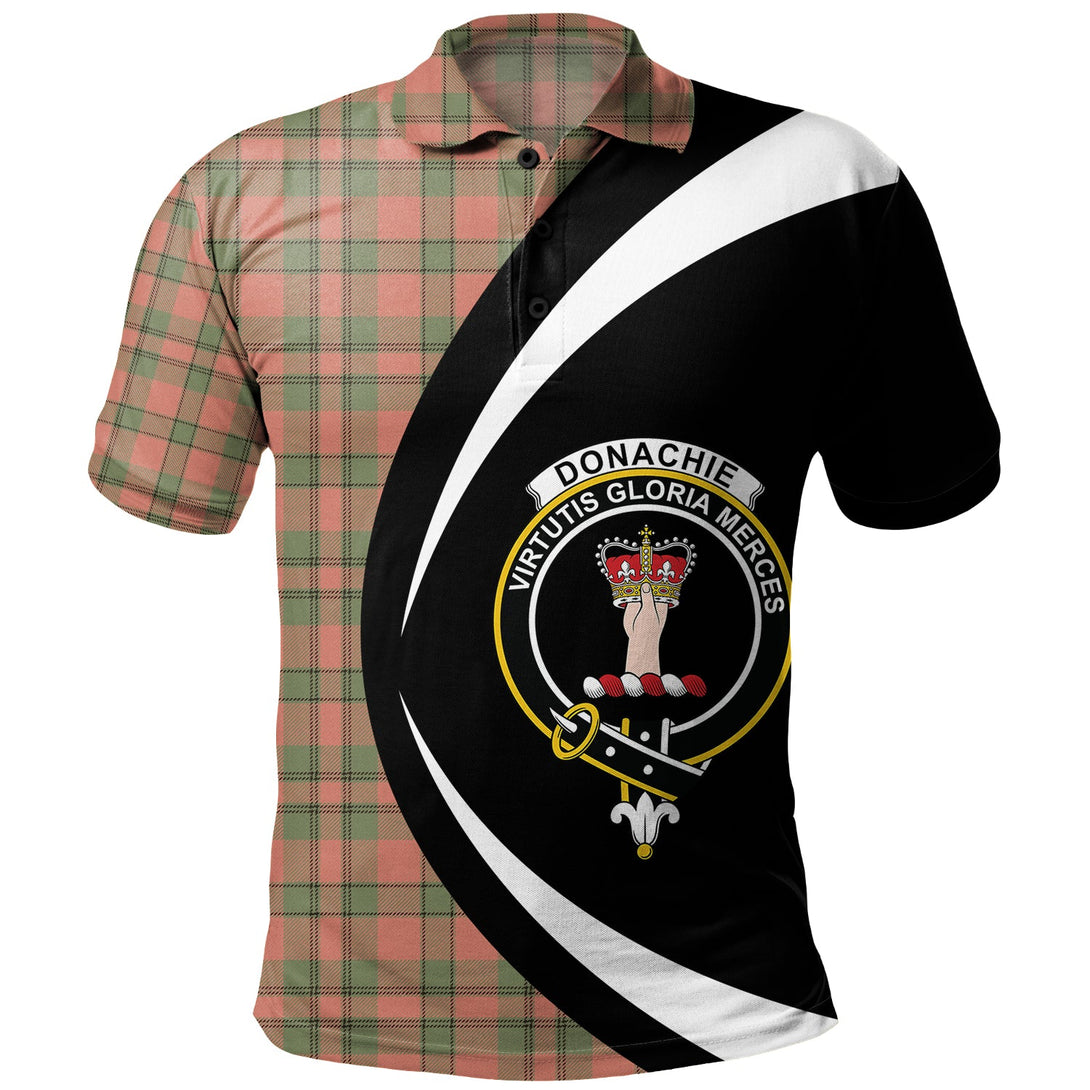 Donachie of Brockloch Hunting Weathered Clan Badge Tartan Polo Shirt Circle Style Personalized