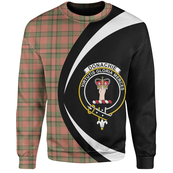 Donachie of Brockloch Hunting Weathered Clan Badge Tartan Sweatshirt Circle Style Personalized