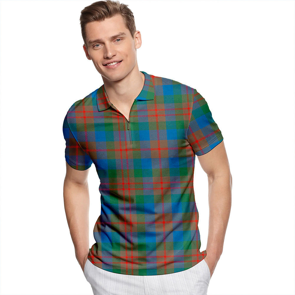 Dorward Ancient Tartan Classic Lapel Zip Short Sleeve Polo