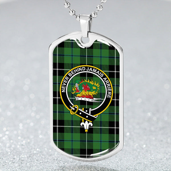 Douglas Ancient Clan Badge Classic Tartan Dog Tag Necklace