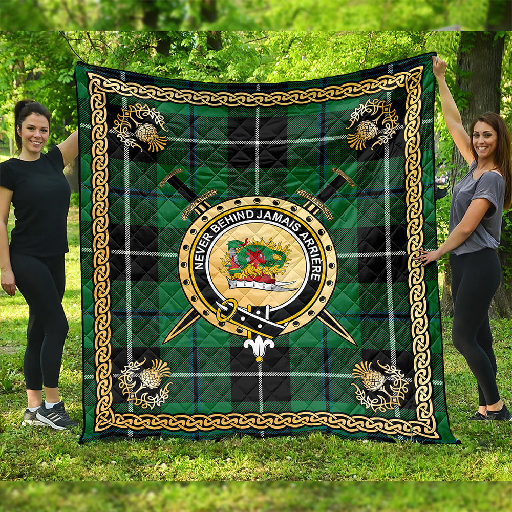 Douglas Ancient Clan Badge Tartan Premium Quilt Celtic Shield