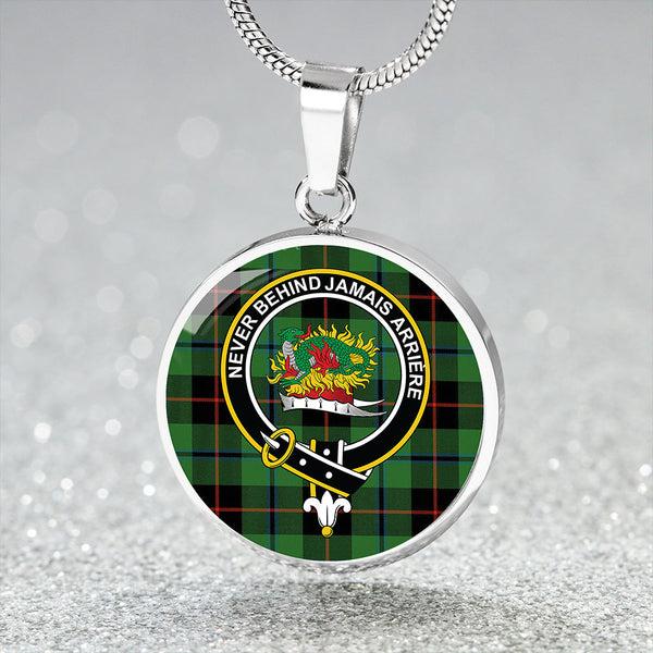 Douglas Black Ancient Clan Badge Tartan Classic Circle Necklace