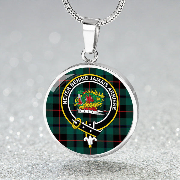 Douglas Black Modern Clan Badge Tartan Classic Circle Necklace