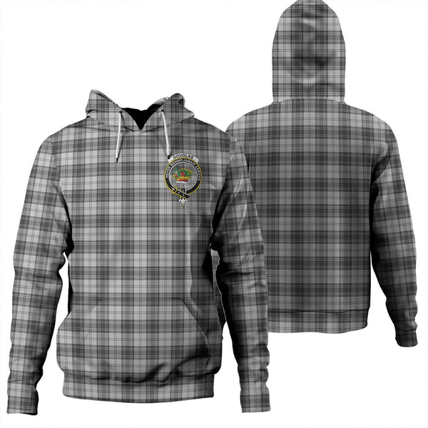 Douglas Grey Modern Tartan Classic Crest Hoodie