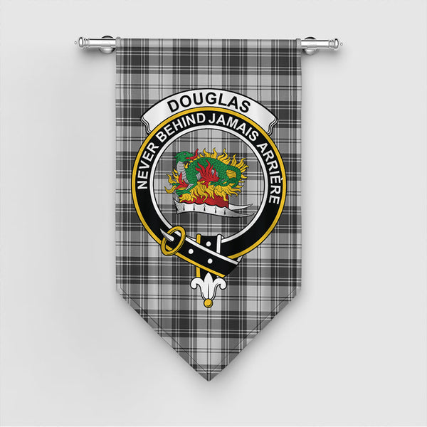 Douglas Grey Modern Tartan Classic Crest Gonfalon