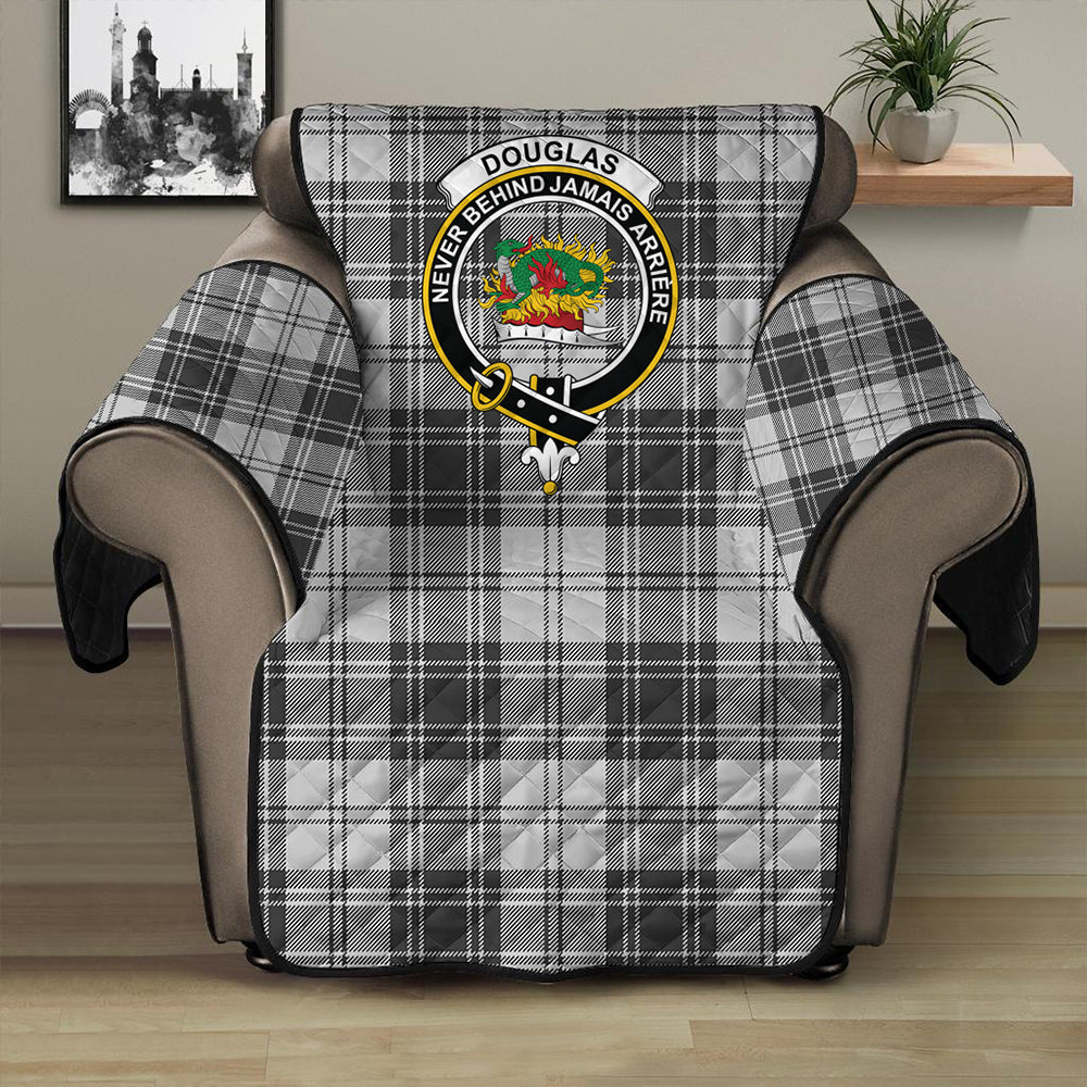 Douglas Grey Modern Tartan Classic Crest Sofa Protector