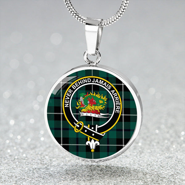 Douglas Modern Clan Badge Tartan Classic Circle Necklace