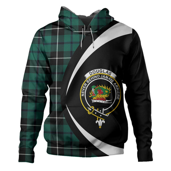 Douglas Modern Clan Badge Tartan Hoodie Circle Style