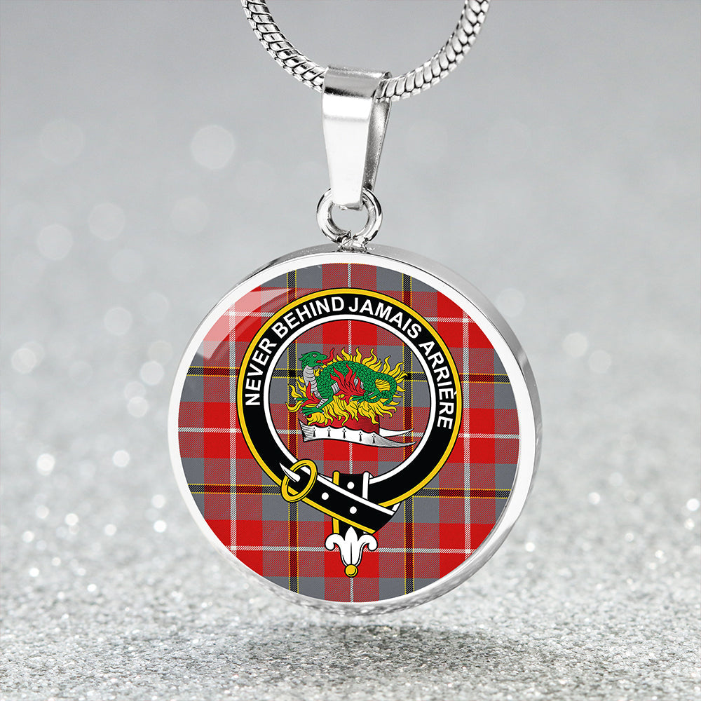 Douglas Red Modern Clan Badge Tartan Classic Circle Necklace