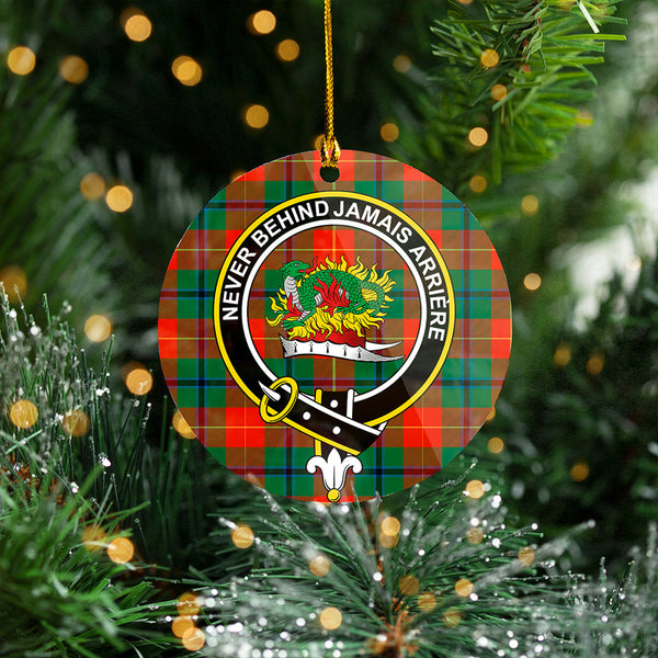 Douglas of Roxburgh Ancient Clan Badge Tartan Plastic Christmas Ornaments