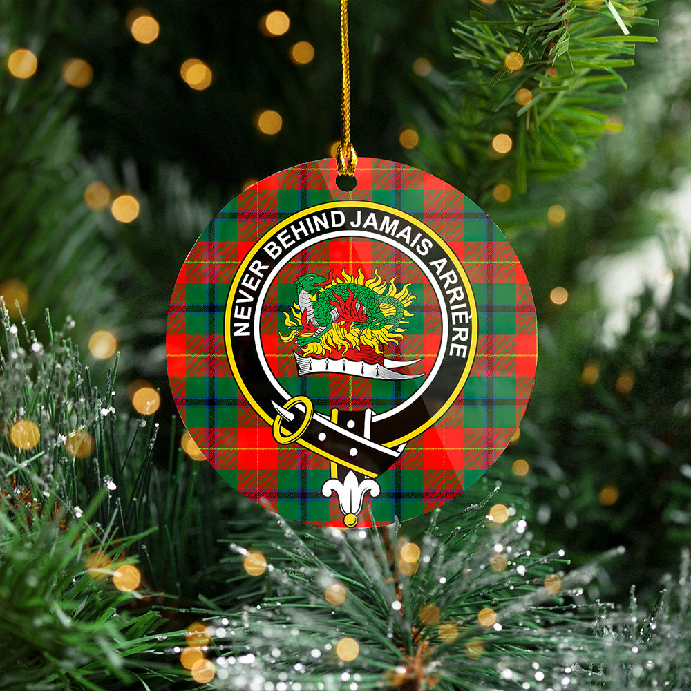 Douglas of Roxburgh Modern Clan Badge Tartan Plastic Christmas Ornaments