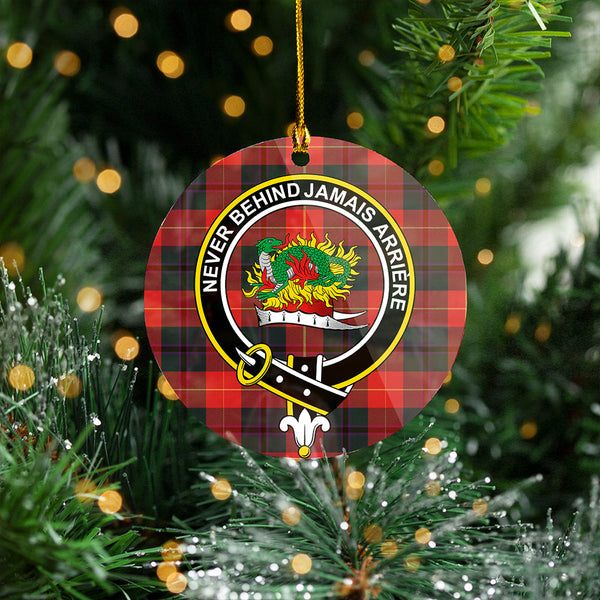 Douglas of Roxburgh Weathered Clan Badge Tartan Plastic Christmas Ornaments