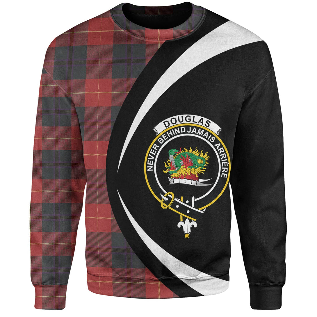 Douglas of Roxburgh Weathered Clan Badge Tartan Sweatshirt Circle Style Personalized