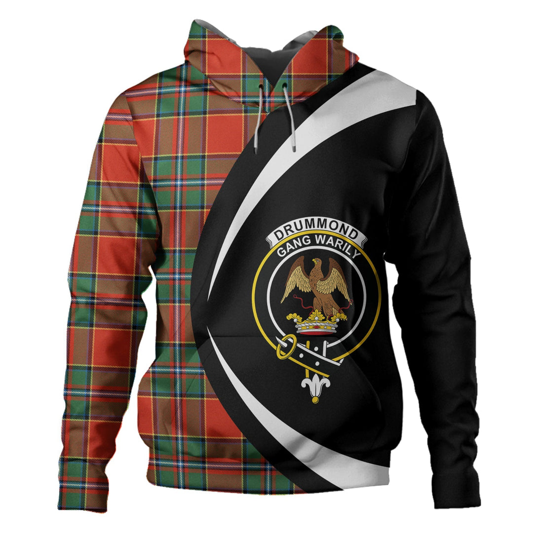 Drummond Ancient Clan Badge Tartan Hoodie Circle Style