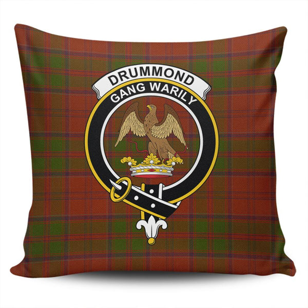 Drummond Clan Tartan Classic Crest Pillow Cover