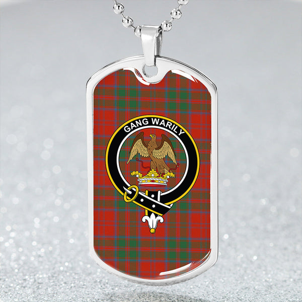 Drummond Grant Ancient Clan Badge Classic Tartan Dog Tag Necklace