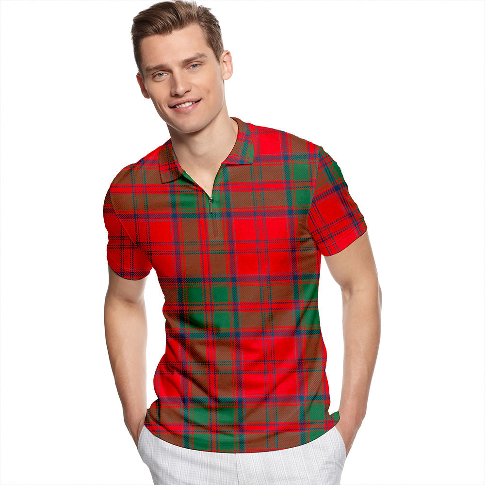 Drummond Grant Modern Tartan Classic Lapel Zip Short Sleeve Polo