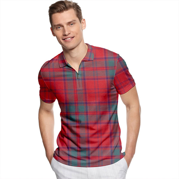 Drummond Grant Weathered Tartan Classic Lapel Zip Short Sleeve Polo