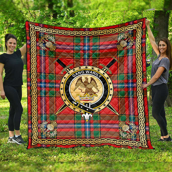 Drummond of Fingask Ancient Clan Badge Tartan Premium Quilt Celtic Shield