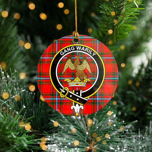 Drummond of Fingask Modern Clan Badge Tartan Plastic Christmas Ornaments