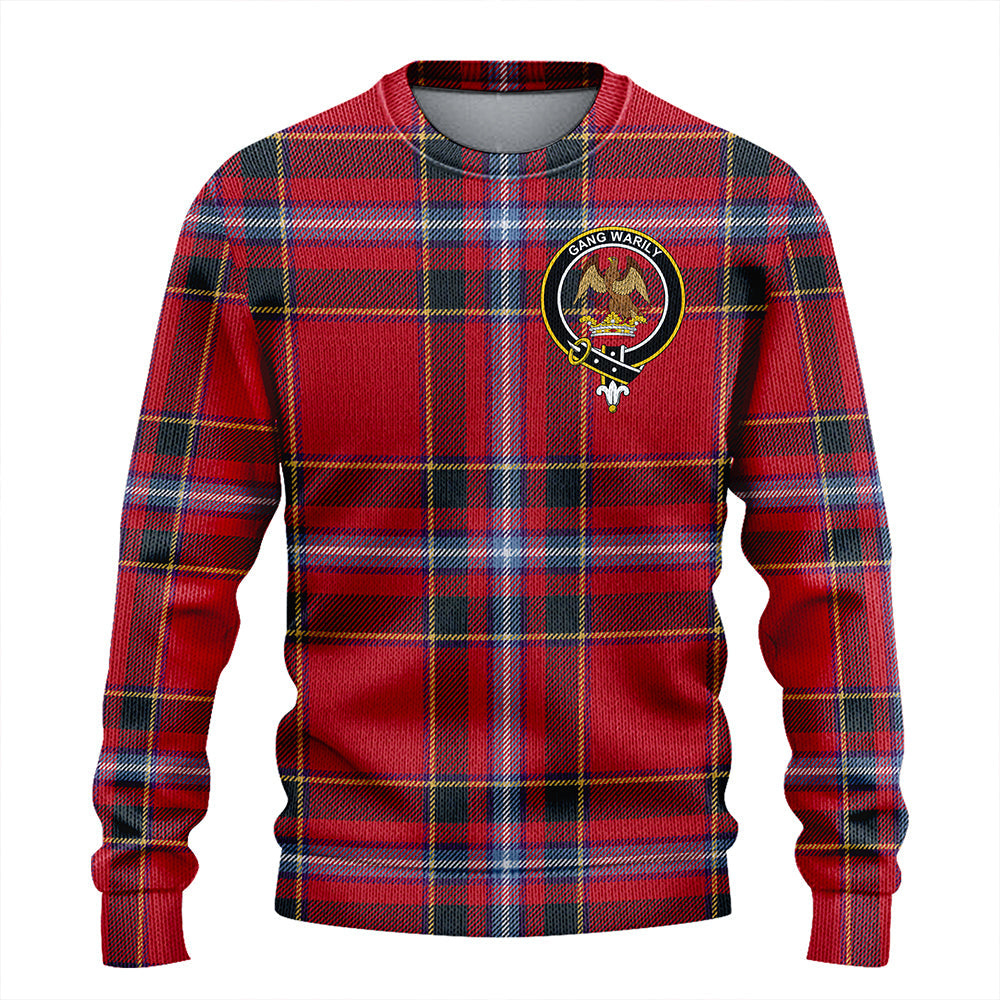 Drummond of Fingask Weathered Clan Badge Tartan Knitted Sweater