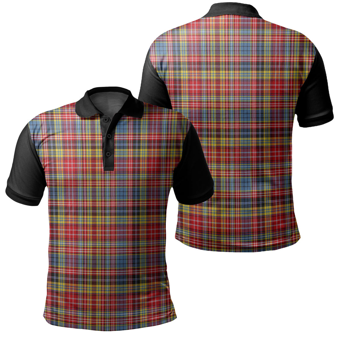 Drummond of Strathallan Tartan Classic Polo Shirt Black Neck 1 Style