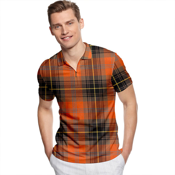 Dryburgh Ancient Tartan Classic Lapel Zip Short Sleeve Polo