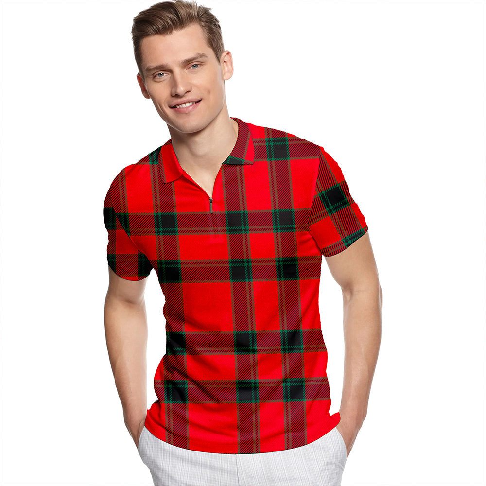 Duke of Sussex Modern Tartan Classic Lapel Zip Short Sleeve Polo