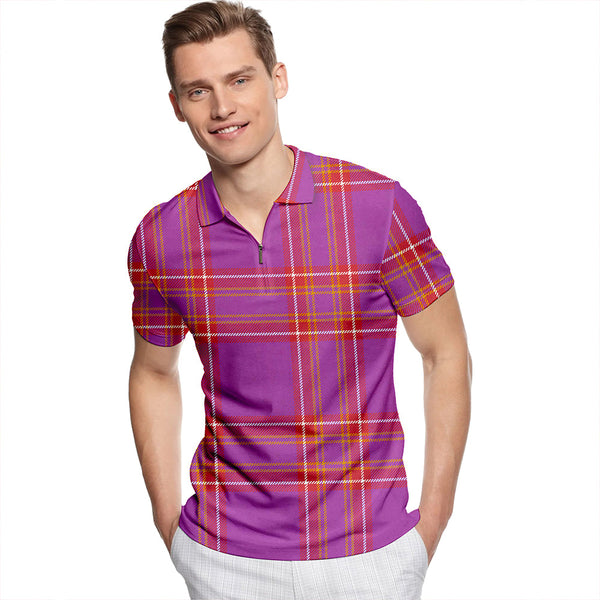 Duke of York Ancient Tartan Classic Lapel Zip Short Sleeve Polo