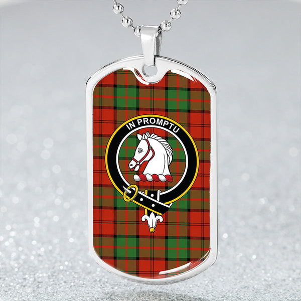 Dunbar Ancient Clan Badge Classic Tartan Dog Tag Necklace