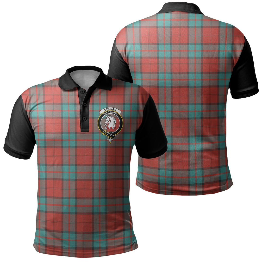 Dunbar Ancient Tartan Crest Polo Shirt Black Neck 1 Style