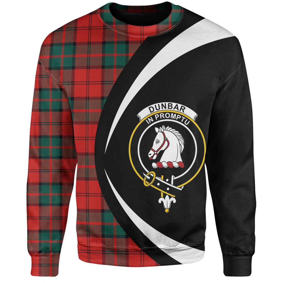 Dunbar Modern Clan Badge Tartan Sweatshirt Circle Style Personalized