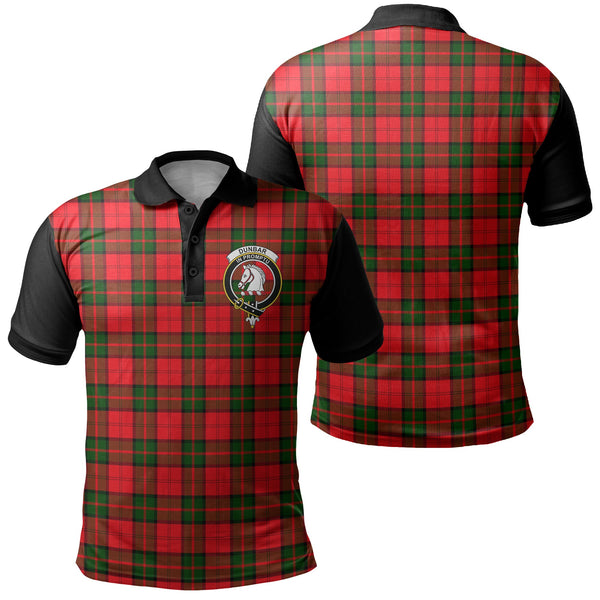 Dunbar Modern Tartan Crest Polo Shirt Black Neck 1 Style