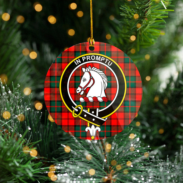 Dunbar Modern Clan Badge Tartan Plastic Christmas Ornaments