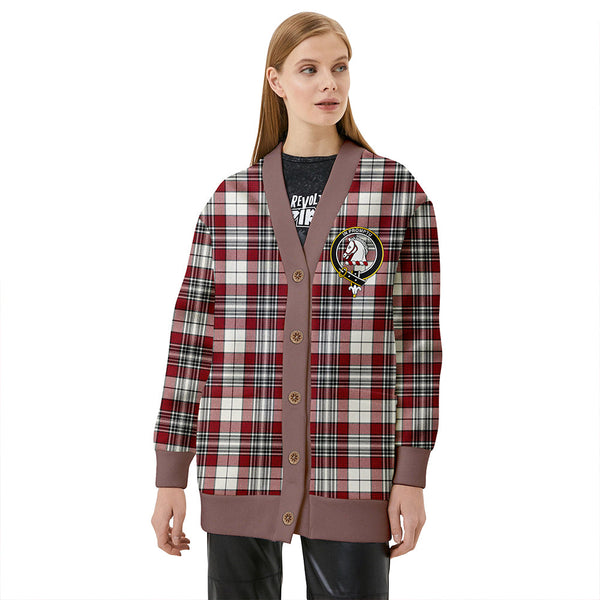 Dunbar Plaid Weathered Clan Badge Tartan V-neck Cardigan