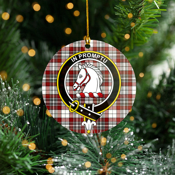 Dunbar Plaid Weathered Clan Badge Tartan Plastic Christmas Ornaments