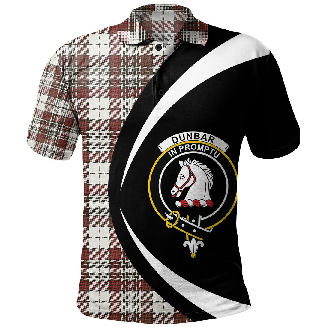 Dunbar Plaid Weathered Clan Badge Tartan Polo Shirt Circle Style Personalized