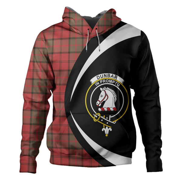 Dunbar Weathered Clan Badge Tartan Hoodie Circle Style