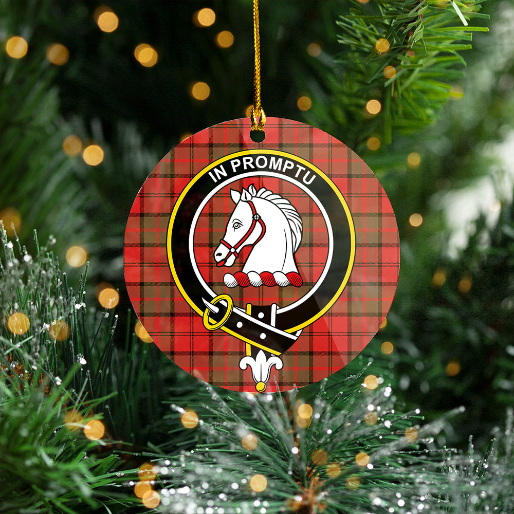 Dunbar Weathered Clan Badge Tartan Plastic Christmas Ornaments