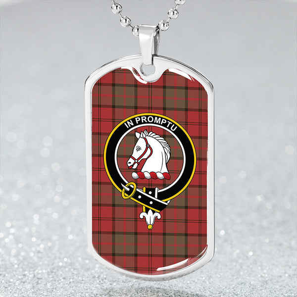 Dunbar Weathered Clan Badge Classic Tartan Dog Tag Necklace