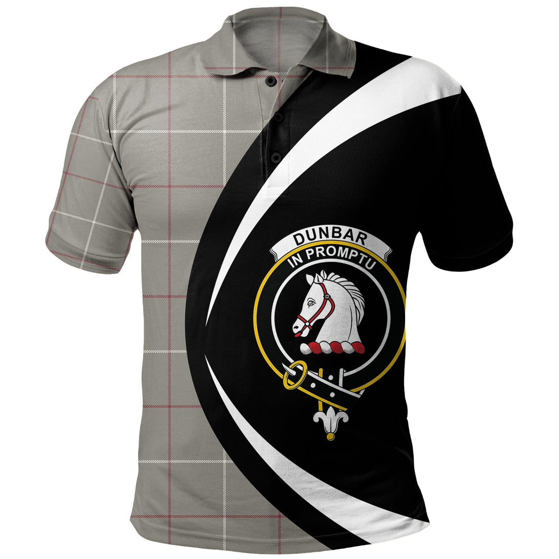 Dunbar of Pitgaveny Weathered Clan Badge Tartan Polo Shirt Circle Style Personalized